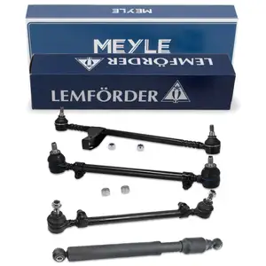LEMF&Ouml;RDER Steering Bar 2x MEYLE Tie Rod Steering Damper for MERCEDES S-Class W116 (Front)