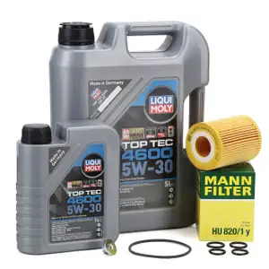 6L LIQUI MOLY TOP TEC 4600 5W-30 Motor&ouml;l + MANN &Ouml;lfilter f&uuml;r OPEL Astra H B 1.7 CDTI