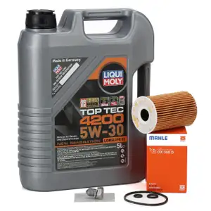 5L LIQUI MOLY Motor&ouml;l &Ouml;l TOP TEC 4200 5W30 + MAHLE &Ouml;lfilter f&uuml;r AUDI SEAT 1.6/2.0 TDI