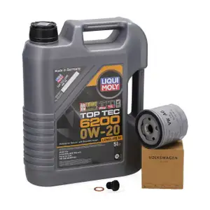 5L LIQUI MOLY 0W20 Motor&ouml;l + ORIGINAL &Ouml;lfilter f&uuml;r VW Golf 7 8 Passat B8 Polo 1.0-1.5 TSI