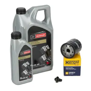 6L MOTORCRAFT 5W-30 A5 Motor&ouml;l + HENGST &Ouml;lfilter f&uuml;r FORD Focus 2 Mondeo 4 C-Max 1.8 TDCi