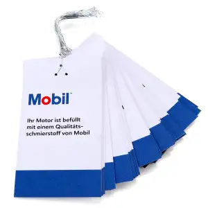 50x MOBIL Ölzettel Ölwechselanhänger Ölanhänger Öldienstzettel Serviceanhänger