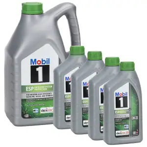 9L 9 Liter Mobil 1 ESP X2 0W-20 Motor&ouml;l &Ouml;l dexosD f&uuml;r PORSCHE C20 VW 508/509.00 MB 229.71