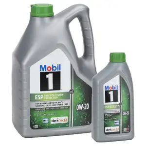 6L 6 Liter Mobil 1 ESP X2 0W-20 Motor&ouml;l &Ouml;l dexosD f&uuml;r PORSCHE C20 VW 508/509.00 MB 229.71