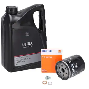 5L ORIGINAL ULTRA 5W-30 FUEL SAVE + MAHLE &Ouml;lfilter f&uuml;r MAZDA 3 5 6 CX-5 CX-7 MPV II MX-5
