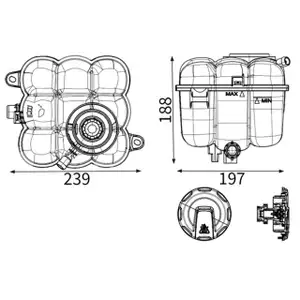 MAHLE Ausgleichsbeh&auml;lter K&uuml;hlmittel + Sensor + Deckel f&uuml;r AUDI Q7 Q8 4M VW Touareg CR