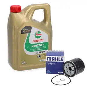 4L CASTROL POWER 1 20W-50 4T + MAHLE OC91D &Ouml;lfilter f&uuml;r BMW K75 R850 K/R1100 K/R1200