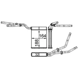 MAHLE AH199000S W&auml;rmetauscher Heizung f&uuml;r FORD Focus 2 C-Max DM2 Kuga 1 MAZDA 3 BK 5 CR