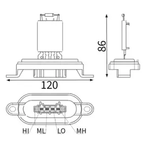 MAHLE ABR174000S Widerstand Innenraumgebl&auml;se f&uuml;r VW Amarok Touareg 7L T5 7E0959263C