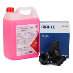 BEHR MAHLE Thermostat + Gehäuse + 5L G12 Frostschutz für VW Golf 6 Touran Tiguan 2.0 TDI