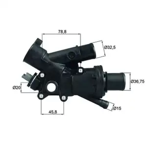 MAHLE TH4383 Thermostat + Geh&auml;use + Sensor f&uuml;r PSA DS FIAT FORD TOYOTA VOLVO 2.0D