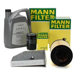 MANN Filterset + 5L ORIGINAL 0W30 Motor&ouml;l f&uuml;r VW Golf 5 6 Passat B6 Touran AUDI 8P 1.6 2.0