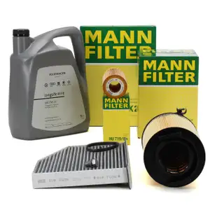 MANN Filterset + 5L ORIGINAL 0W30 Motor&ouml;l f&uuml;r VW Golf 5 Passat B6 Touran AUDI 8P 2.0 FSI