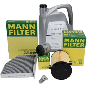 MANN Filterset + 5L ORIGINAL 0W30 Motor&ouml;l f&uuml;r VW Golf 6 Passat B6/7 AUDI 1.2/1.4 TSI
