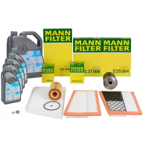 MANN Filterset 4-tlg + 9L ORIGINAL 5W30 MB 229.51 Motor&ouml;l MERCEDES W203 S203 C/A209 OM642