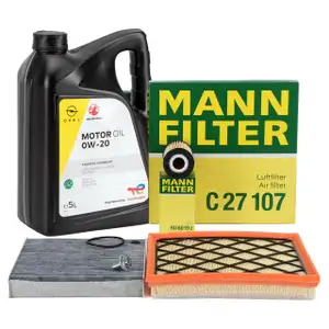 MANN 3-piece filter set + 5L ORIGINAL 0W20 engine oil for OPEL Astra J, Zafira Tourer C 1.6 CDTI