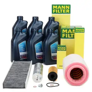 MANN Filterset 4-tlg + 6L ORIGINAL 5W-30 Motor&ouml;l f&uuml;r MINI R56 R55 R60 One D/Cooper D N47