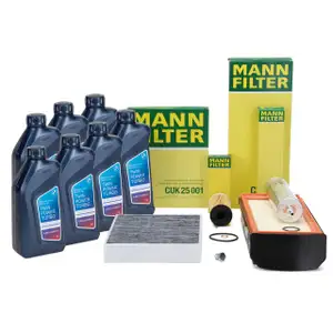 MANN Filterset 4-tlg + 7L ORIGINAL 5W30 Motor&ouml;l f&uuml;r BMW F30-34 330d 335d 430d 435d N57