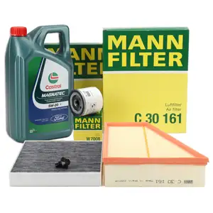 MANN Filterset + 5L ORIGINAL 5W20 E Motor&ouml;l f&uuml;r FORD Mondeo 4 Galaxy S-Max 1.6 Ti/EcoBoost