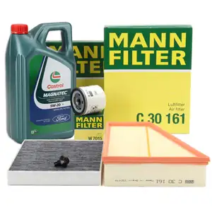 MANN Filterset + 5L ORIGINAL 5W20 E Motor&ouml;l f&uuml;r FORD Mondeo 4 Galaxy S-Max WA6 2.0 2.3