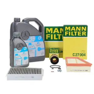 MANN Filterset + 6L ORIGINAL 5W30 Motor&ouml;l MERCEDES W176 W246 C117 X117 X156 M270