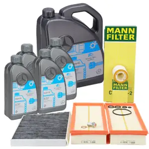 MANN Filterset + 9L ORIGINAL 5W40 f&uuml;r MB 229.5 Motor&ouml;l MERCEDES W203 M112 M113 M272 M273