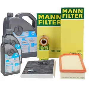 MANN Filterset + 7L ORIGINAL 5W30 MB 229.51 Motor&ouml;l MERCEDES W203 S203 OM611 OM612 OM646