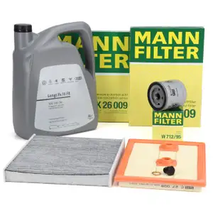 MANN Filterset + 5L ORIGINAL 0W30 Motor&ouml;l f&uuml;r VW Golf 7 Passat B8 8V Leon 5F 1.2/1.4 TSI