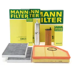 MANN Filterset Filterpaket 4-tlg f&uuml;r BMW 5er E60 E61 520d N47 163/177 PS ab 09.2007