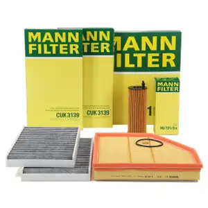 MANN Filterset Filterpaket 3-tlg f&uuml;r BMW 5er E60 E61 520d N47 163/177 PS ab 09.2007