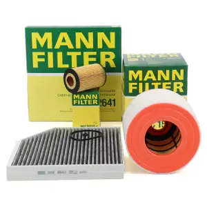 MANN Filterset Filterpaket 3-tlg f&uuml;r AUDI A6 4G C7 2.0 TDI 150/190 PS 11.2013-09.2018
