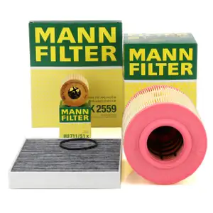 MANN Filterset Filterpaket 3-tlg f&uuml;r FORD Mondeo 4 MK4 Galaxy S-Max WA6 2.2 TDCi 175/200