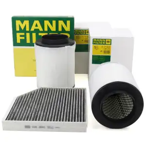 MANN Innenraumfilter + 2x Luftfilter f&uuml;r AUDI A8 4.2 TDI 351/385 PS + S8 520 PS 4H D4