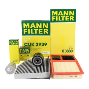 MANN Filterset 4-tlg f&uuml;r VW Golf 5 6 SEAT Leon 1P SKODA Octavia 2 1.4 / 16V 80/86 PS
