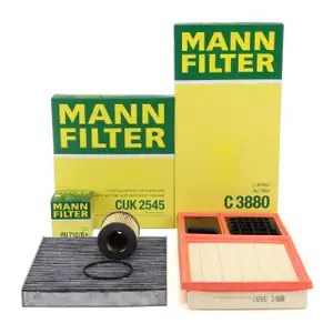 MANN Filterset 3-tlg f&uuml;r VW Polo 4 SEAT Ibiza 3 4 SKODA Fabia 2 Roomster 1.6 16V 105 PS