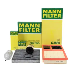 MANN Filterset 4-tlg f&uuml;r VW Polo 4 SEAT Ibiza 3 4 SKODA Fabia 2 Roomster 1.6 16V 105 PS