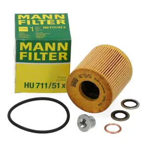 MANN HU711/51x Ölfilter + Schraube für CITROEN FIAT FORD LANCIA AND ROVER PEUGEOT
