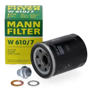 MANN W610/7 &Ouml;lfilter + Schraube f&uuml;r HYUNDAI Atos MX i10 1 2 i20 1 2 1.0 1.1 1.2 58-86 PS
