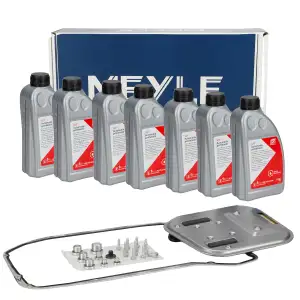 MEYLE Getriebefilter Satz + 7L febi Getriebe&ouml;l f&uuml;r AUDI A4 B8 A5 A6 C7 A7 4G A8 Q5 8HP55
