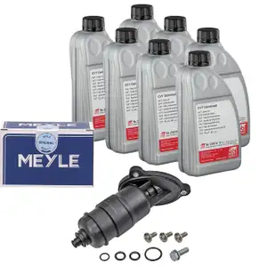 MEYLE Getriebefilter Satz + 7L febi Getriebe&ouml;l f&uuml;r AUDI A4 B8 A5 8T 8F A6 C7 A7 4G CVT