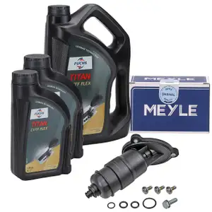MEYLE Getriebefilter Satz + 7L FUCHS Getriebe&ouml;l f&uuml;r AUDI A4 B8 A5 8T 8F A6 C7 A7 4G CVT
