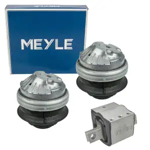 2x MEYLE engine mounts + 1x transmission mount for MERCEDES W203 C/A209 C/A208 W210 W211 R171 M271
