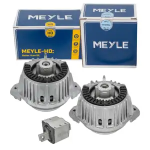2 MEYLE engine mounts + 1 HD transmission mount for Mercedes E-Class W212, S212, CLS C/X218 OM642