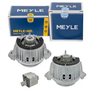 2 MEYLE engine mounts + 1 HD transmission mount for Mercedes E-Class W212, S212, CLS C/X218 OM642