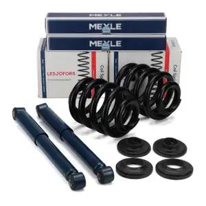 2x MEYLE Sto&szlig;d&auml;mpfer + LESJ&Ouml;FORS VERST&Auml;RKT Fahrwerksfedern f&uuml;r VW Transporter T5 T6 hinten