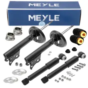 2 MEYLE shock absorbers + dust covers + strut bearings for Mercedes A-Class W168 (front and rear)