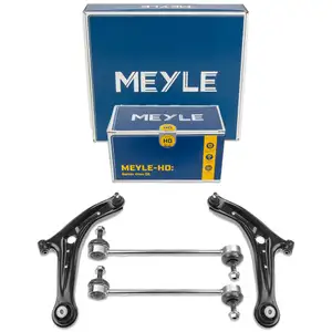 2x MEYLE Querlenker Lenker + Traggelenk + HD Koppelstange für FORD Fiesta 6 MK6 vorne
