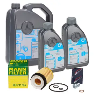 7L ORIGINAL Motor&ouml;l 5W30 MB 229.51 + MANN &Ouml;lfilter MERCEDES M260 M264 M270 M274
