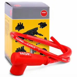 NGK 8054 Z&uuml;ndkerzenstecker mit Z&uuml;ndkabel Stecker Kabel Z&uuml;ndkabelsatz Rot CR4 Racing Cable