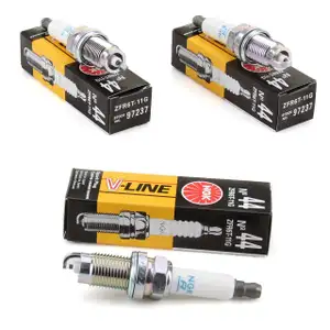 3x NGK Zündkerze V-Line 44 97237 ZFR6T-11G für VW Golf 5 6 Polo 5 Caddy 3 Fox SEAT Leon 1P